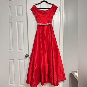 Red formal long dress